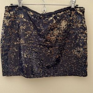 Black Gold sequin Mini Skirt